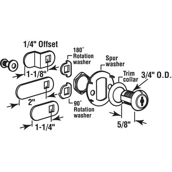 Defender Sec Drawer And Cabinet Lk, 5/8in Ss, 5/16in Max. Panel