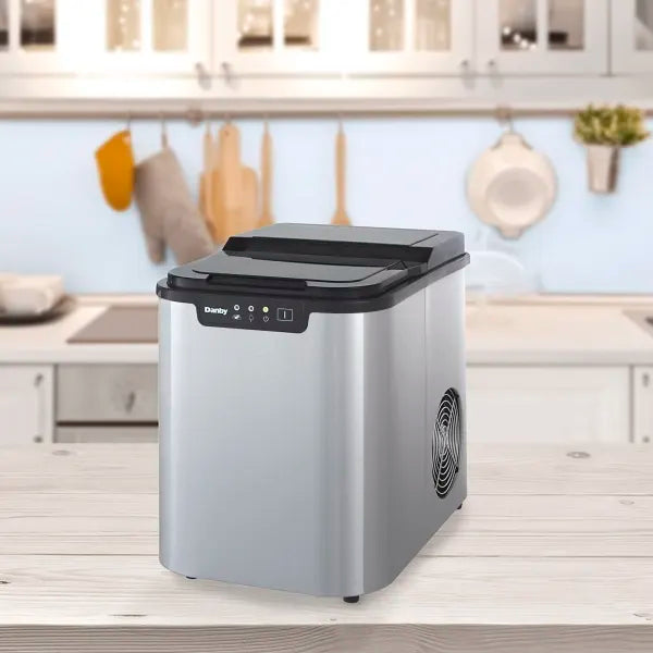Danby 2 Lbs. Countertop Ice Maker In Stainless Steel