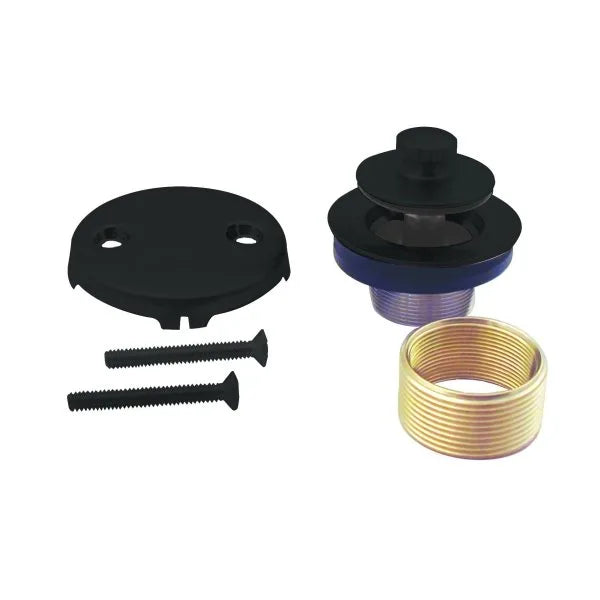 Westbrass Twist And Close Universal Tub Trim With 2-Hole Faceplate Matte Black