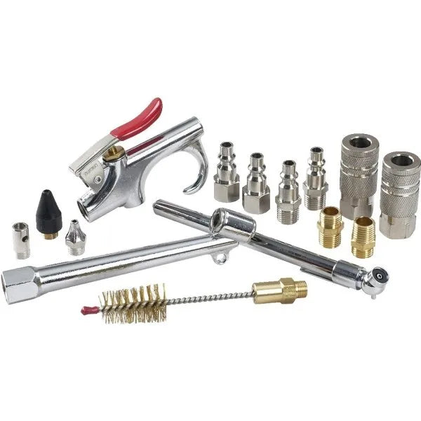 Powermate 15 Pc Accessory Kit W/Connectors, Tire Gauge, Tire Chuck, Qc, Blow Gun