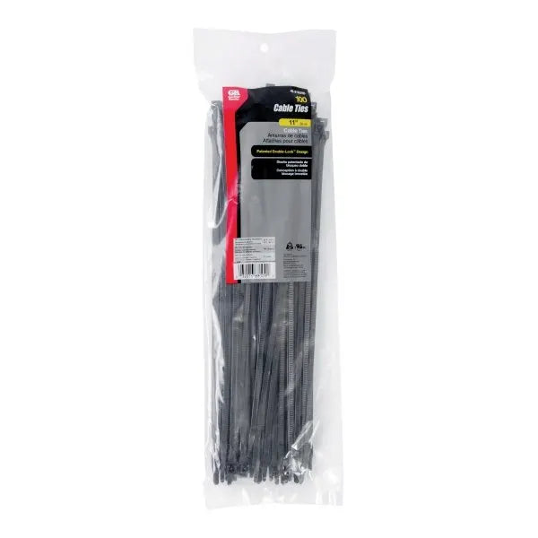 Gardner Bender 11 In Nylon 75 Lb Nylon Cable Ties (100-Pack) (Black)