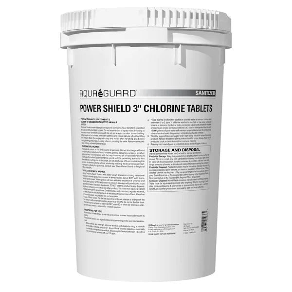 Aquaguard Power Shield 3" Chlorine Tablets, 50 Lb