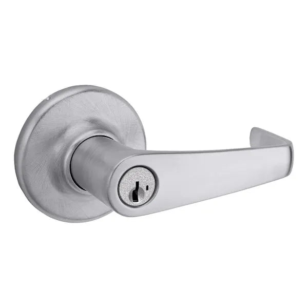 Kwikset Kingston Satin Chrome Keyed Entry Storeroom Door Lever With Smartkey Security