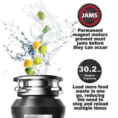 Maintenance Warehouse 1/3 HP Continuous Feed Garbage Disposal Corded With Bio-Shield Odor Protection