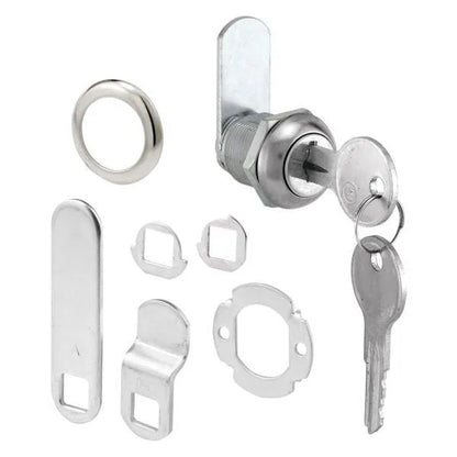 Cabinet Lk, 5/8in, W/ Stl Cams, Chrm, Key Different, Y11 Key