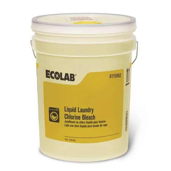 Ecolab® Liquid Laundry Chlorine Bleach, 5 Gal