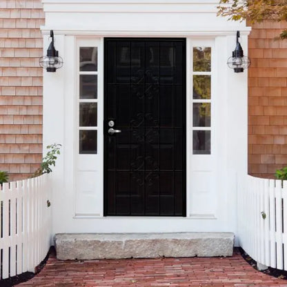 Unique Home Designs 36 In. X 80 In. Del Flor White Surface, Steel Security Door