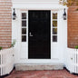 Unique Home Designs 36 In. X 80 In. Del Flor White Surface, Steel Security Door