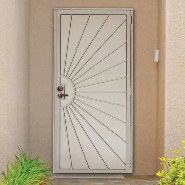 Unique Home Designs 36 In. X 96 In. Solana White Left Steel Security Door