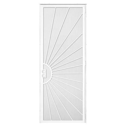 Unique Home Designs 36 In. X 96 In. Solana White Left Steel Security Door