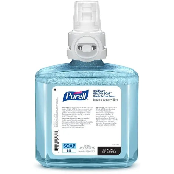 Purell® Healthcare Healthy Soap Gentle And Free Foam, Fragrance Free, 1200 Ml Refill For Es8 Touch-Free Dispenser Case Of 2