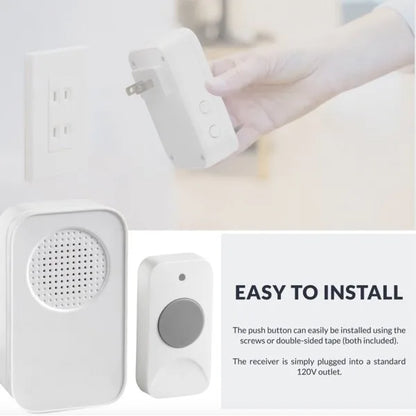 Newhouse Hardware Wireless Door Chime With Push Button, 150 Feet Operating Range