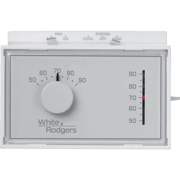 White-Rodgers® 24 Volt Snap Action Heat/Cool Thermostat, 4-1/2w X 3-1/4"H