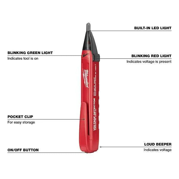 Milwaukee Non-Contact Voltage Tester With Led Light
