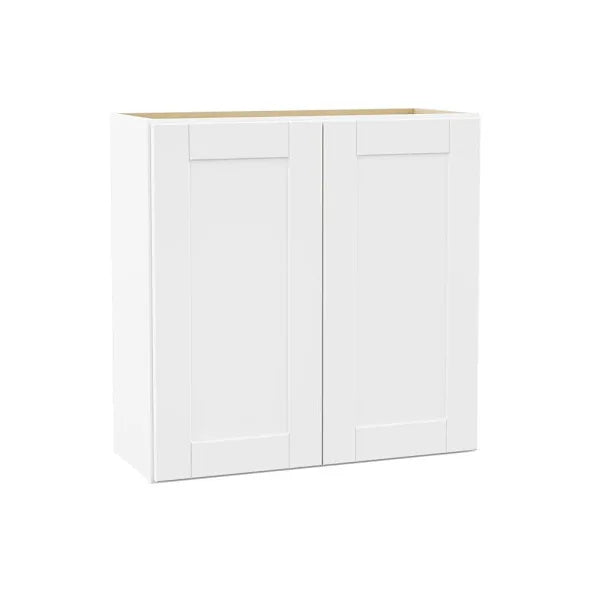 Hampton Bay 30in W X 30in H X 12in D Shaker Assembled Wall Cabinet Satin