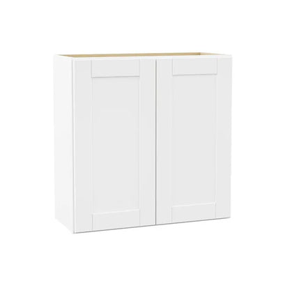 Hampton Bay 30in W X 30in H X 12in D Shaker Assembled Wall Cabinet Satin