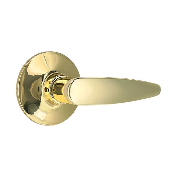 Shield Security Straight Keyless Passage Door Lever In Bright Brass