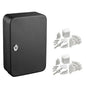 Adir Office 30-Key Steel Secure Cabinet W/Key Lock Black W/100 Plastic Tags