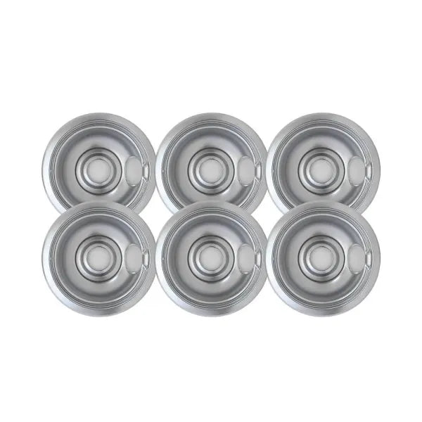 Universal 6" Chrome Drip Bowl, Package Of 6