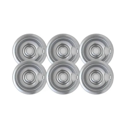 Universal 6" Chrome Drip Bowl, Package Of 6