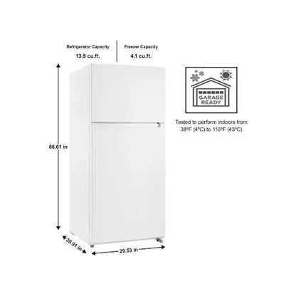 Seasons ENERGY STAR 18cu.ft. 30in. Top-Freezer Refrigerator, White