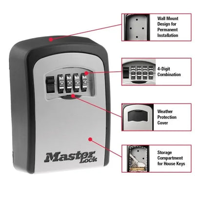 Master Lock Lock Box, Resettable Combination Dials