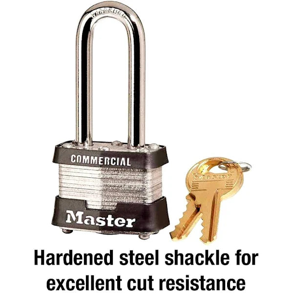 Master Lock No. 3 Steel Laminated Padlock 2 In L Shackle Keyed Alike No. 0464