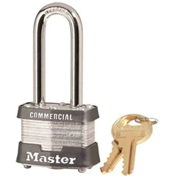 Master Lock No. 3 Steel Laminated Padlock 2 In L Shackle Keyed Alike No. 0464