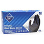 The Safety Zone Powder-Free Nitrile Disposable Gloves, Medium, Black, Package Of 100