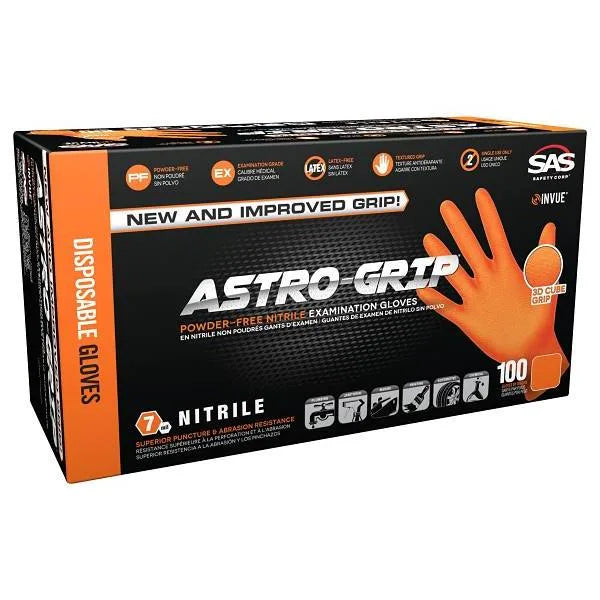 Sas Safety® Astro-Grip® Disposable Nitrile Gloves, Large, Pkg Of 100