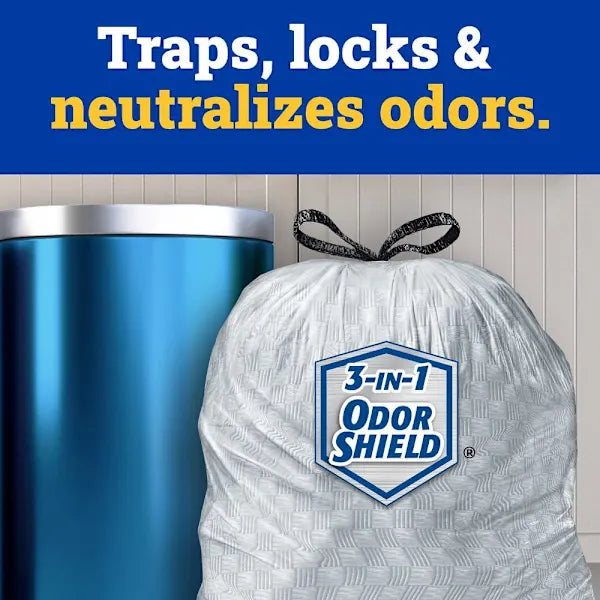 Glad Trash Bag, 13 Gal. Forceflex, Cloroxpro, Low Density, Grey, 100/Case