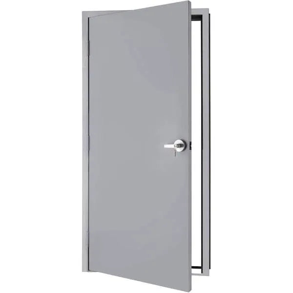 Armor Door 36 In. X 80 In. Right-Hand Outswing Steel Commercial Door W/ Frame And Hardware (Gray)