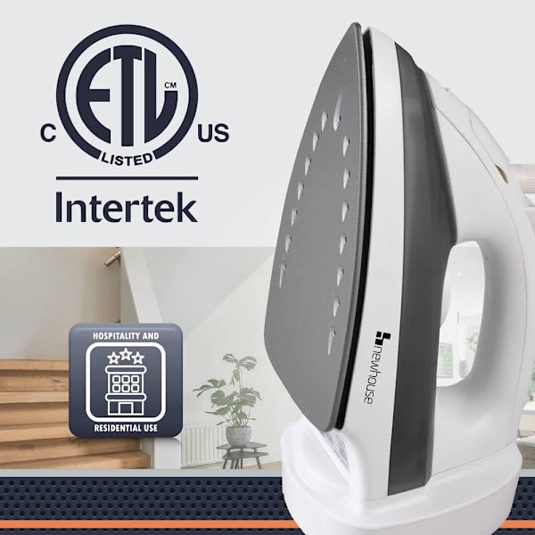 Steam Iron, Auto Off, Non-Stick, Self Cleaning, 1200 Watt, White