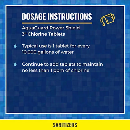 Aquaguard Power Shield 3" Chlorine Tablets, 50 Lb