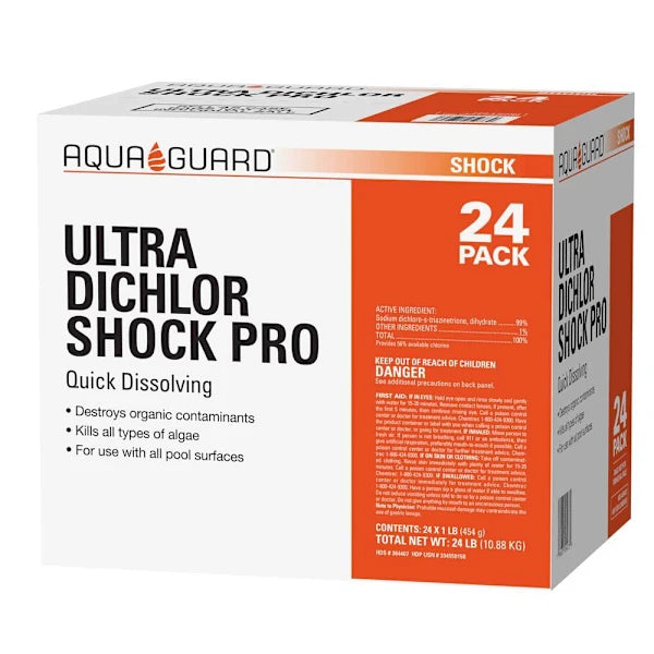 Aquaguard Dichlor Shock PRO 1 Lb. Bags, Package Of 24