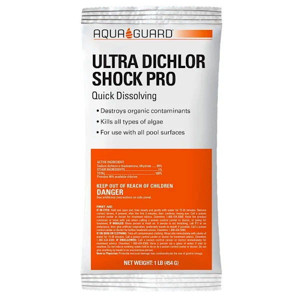 Aquaguard Dichlor Shock PRO 1 Lb. Bags, Package Of 24
