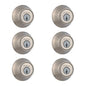 Kwikset 660 Series Satin Nickel Keyed Alike Single Cylinder Deadbolt With Smartkey Security Contractor Pack, Case Of 6