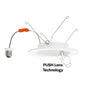 Halco 6" LED Push Lens Retrofit Slim Downlight, Baffle Trim, Select Cct, 10 Watt