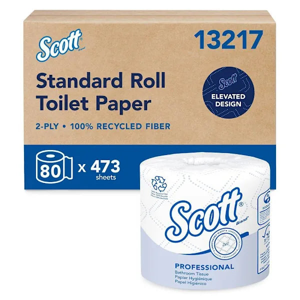 Scott Professional 2-Ply Recycled Standard Roll Toilet Paper 80 Rolls Case Of 80