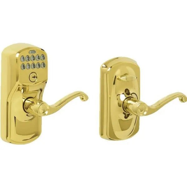 Schlage Plymouth Keypad Entry With Flex-Lock, Brass