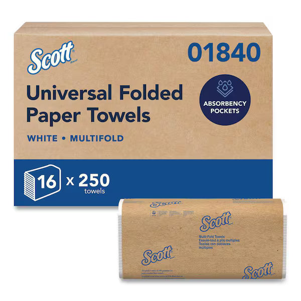 Scott Professional Multifold Paper Towels 16-Pack, 4000 Towels Per Case