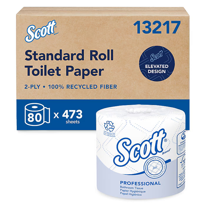 Scott Professional 2-Ply Standard Roll Toilet Paper 80 Rolls-Case