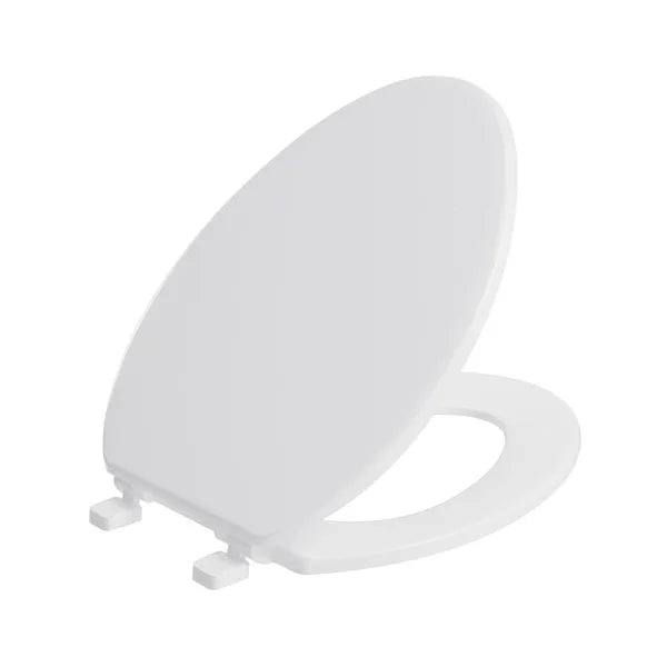 Elongated Plastic Closed Front Standard Toilet Seat, White, 10-Pack